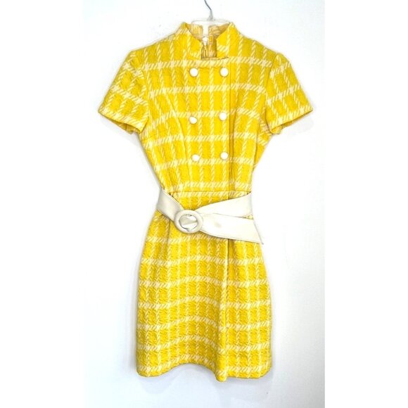 Vintage 60s Arlene Andrews Polyester Mini Dress Size S - Picture 1 of 10